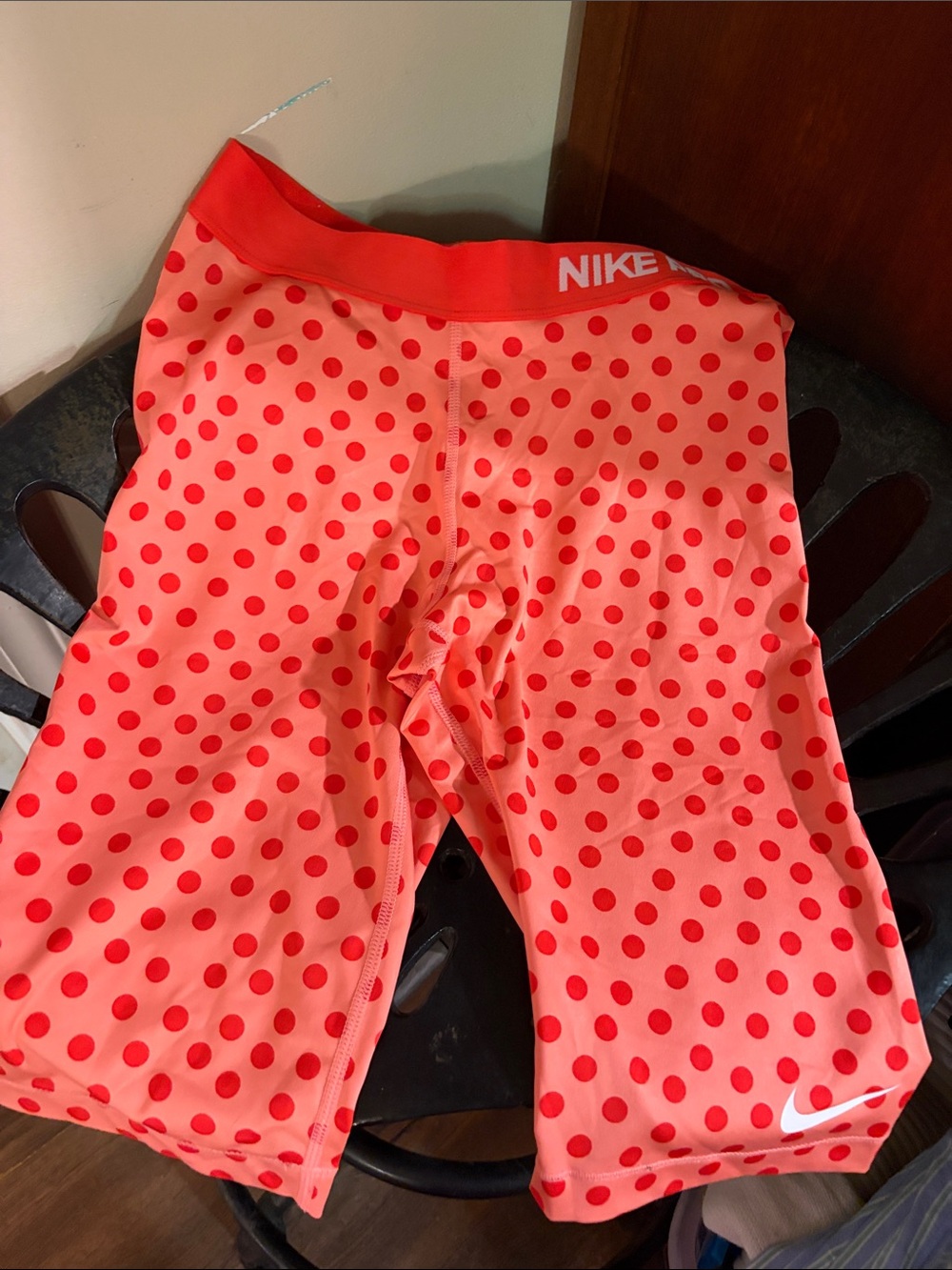 Nike Coral and Orange Polka Dot Training Shorts